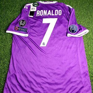 Cristiano Ronaldo Real Madrid 2016 2017 UEFA FINAL Away Soccer Jersey BNWT XL